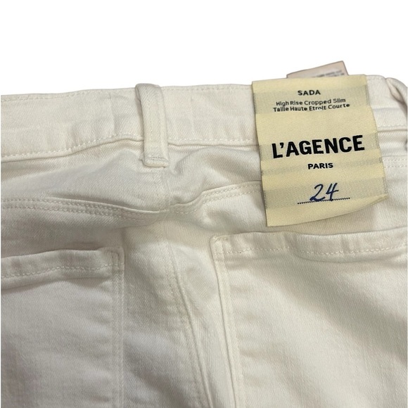 L’AGENCE High Rise cropped Slim White Denim Size 24 - Picture 4 of 11